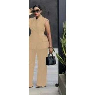 Sleeveless Top and Long Pants 2 Piece Set