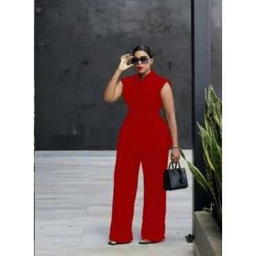 Sleeveless Top and Long Pants 2 Piece Set