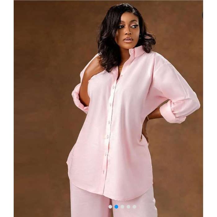 Plus Size Long Sleeve Shirt and Wide Long Pants Set