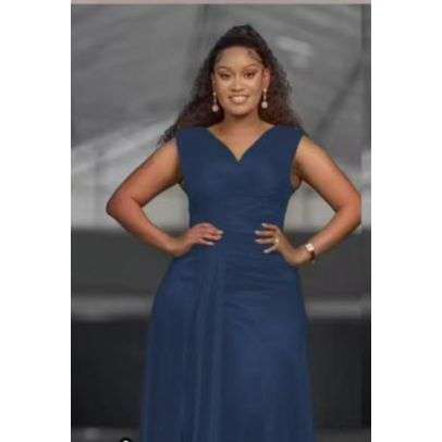 Sleeveless  Slit long wedding wear dress