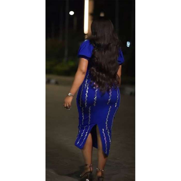 Plus Size Elegant High Elasticity Front And Waist Gather Pleated Dress