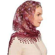Lace Tassel Floral Triangle Scarf Wedding Headscarf Worship Scarf Shawl