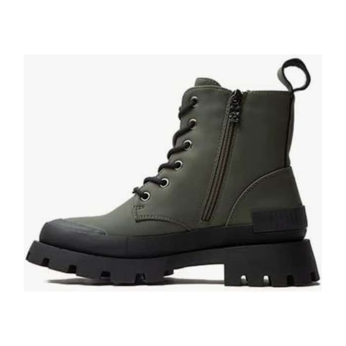 Lace-Up Zipper Leather Boots