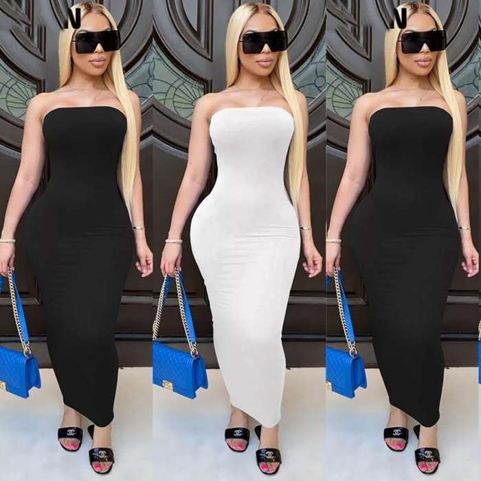 Boobtube off Shoulder Bodycon Dress - WHITE / S