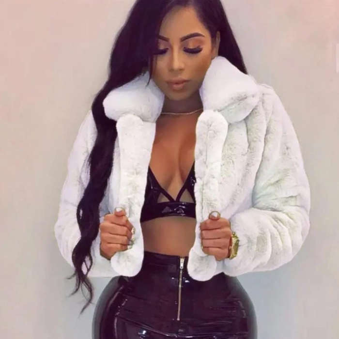 Fox Fur Crop Warm Coat