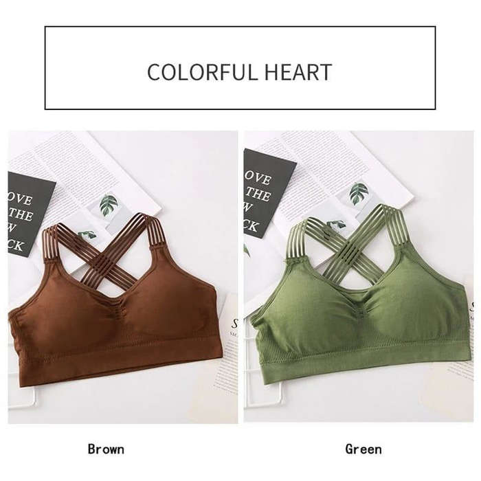 Crop Tops Sport Bra - GREEN / XS