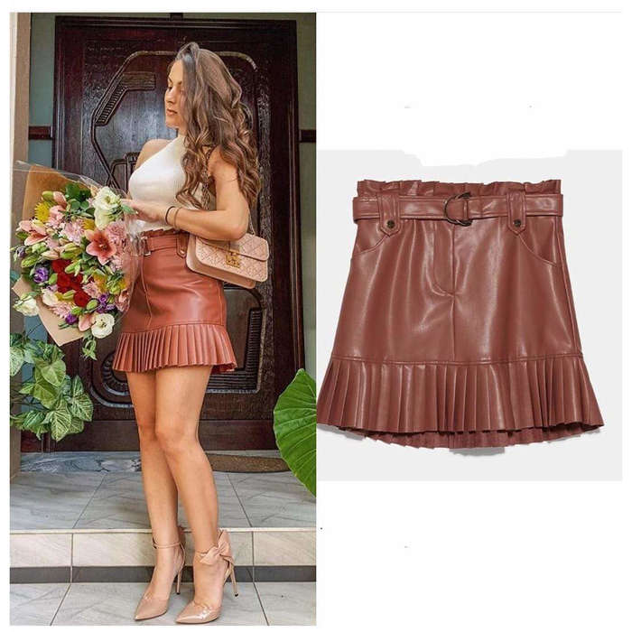 Bottom Pleated Mini Skirt 