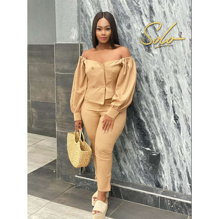 Off Shoulder Formal Suit 