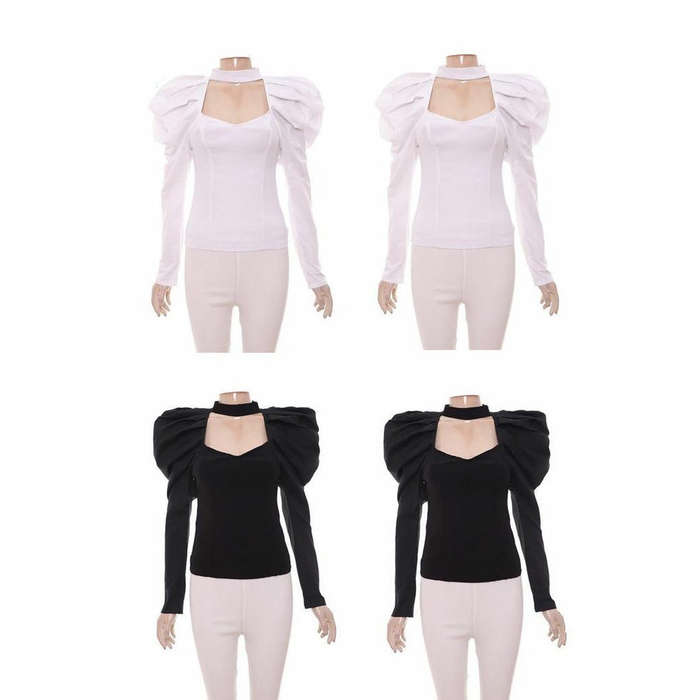 Puff Shoulder Long Sleeve Top