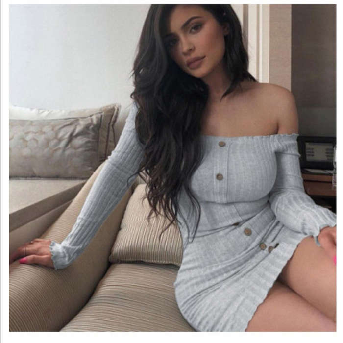 Off Shoulder Sweater Dress