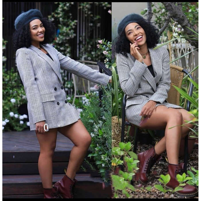 Double Breasted Plaid Blazer - BROWN / XXL