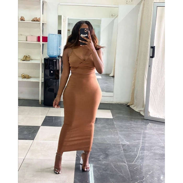 Deep V-Neck Sexy Two Piece Set 