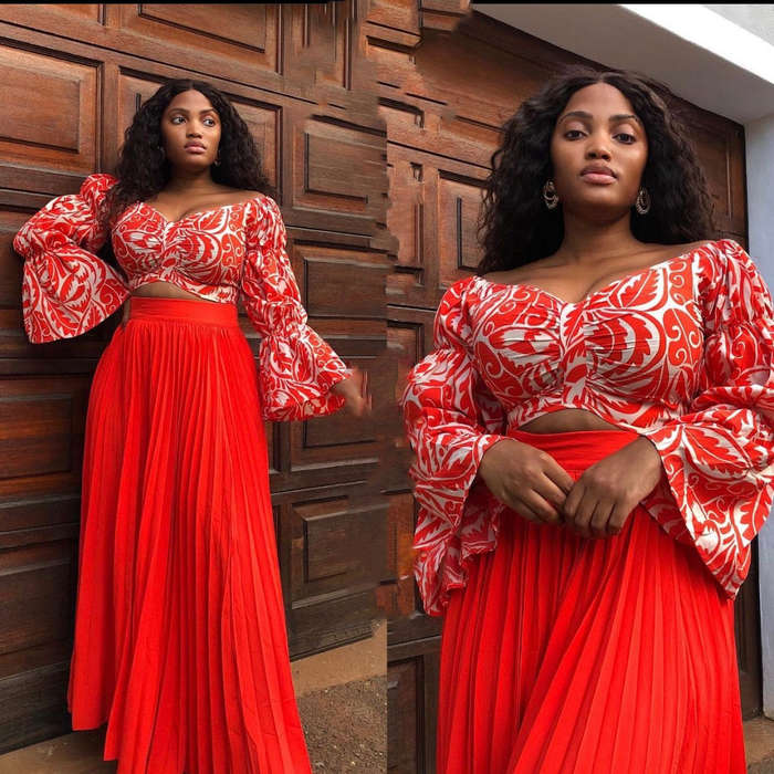 High Waisted Pleated Skirt & Long Sleeve Top Set