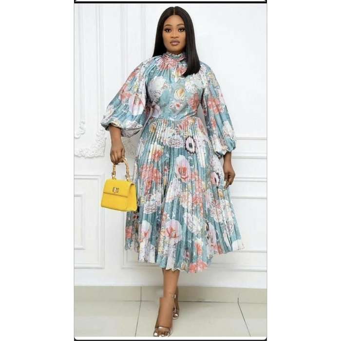 Long Sleeve Floral Print Dress