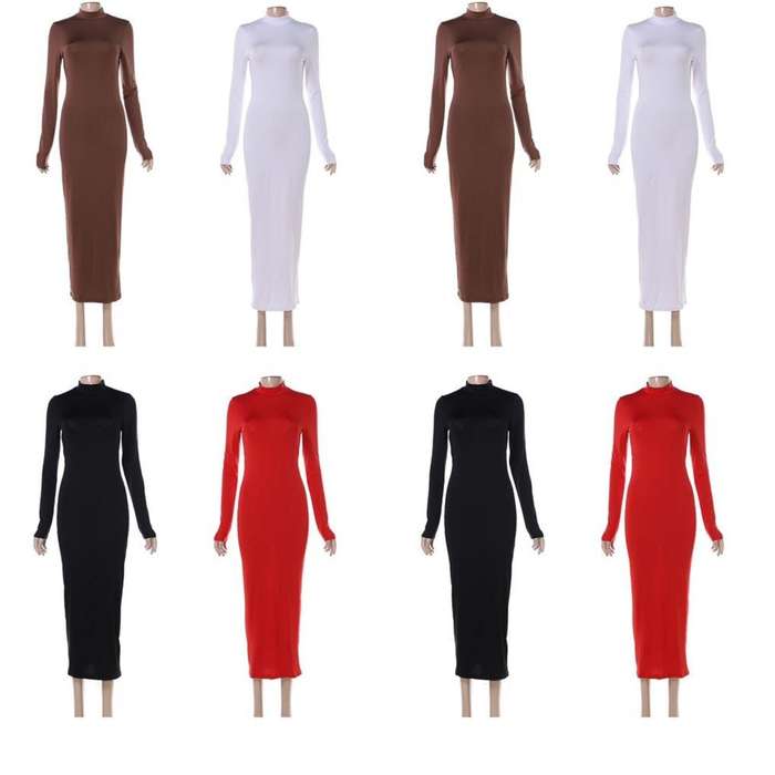 Back Open Long Bodycon Dress