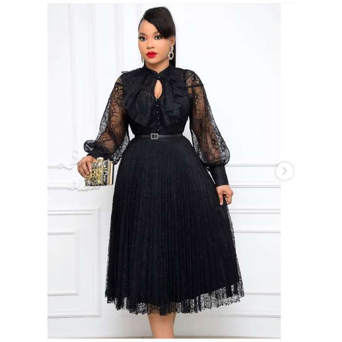 Pleated Lace Dress