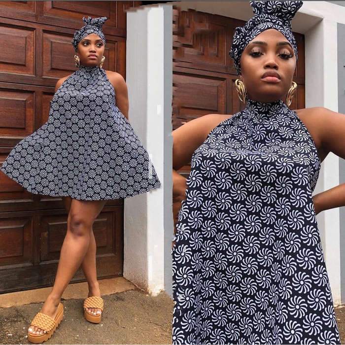 Sleeveless Mini Ankara Dress
