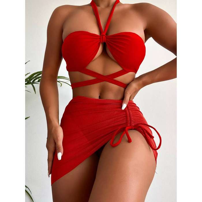 Halter Bandage Women's Swimsuit