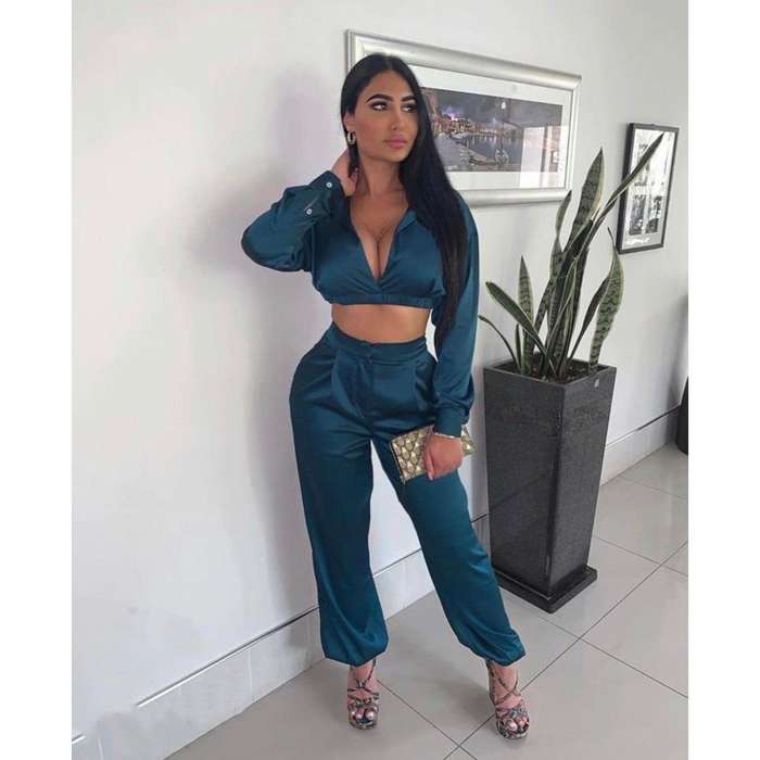 High five Satiny Jogger & Crop Top Se