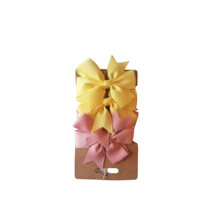 4 Piece Small Hair Bow Clips -Asssorted Colours