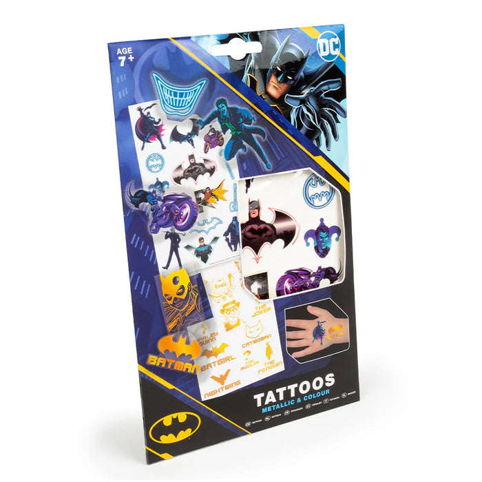 DC Comics Batman Metallic & Colour Tattoos