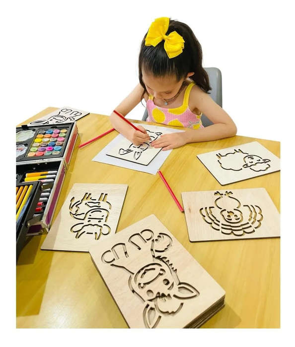 14 Piece Wooden Animal Stencils
