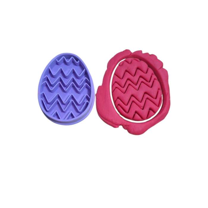 Hubbe Cookie Cutter - Easter Egg with Zig Zag Lines