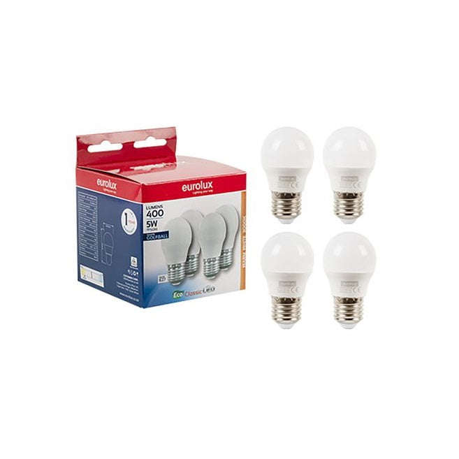 LED Golfball E27 5w 3000K 4 Pack