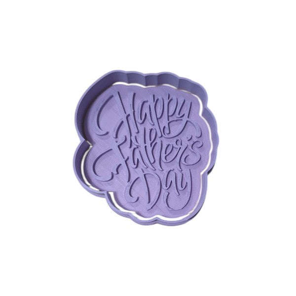 Hubbe Cookie Cutter - Happy Father's Day Curly Font