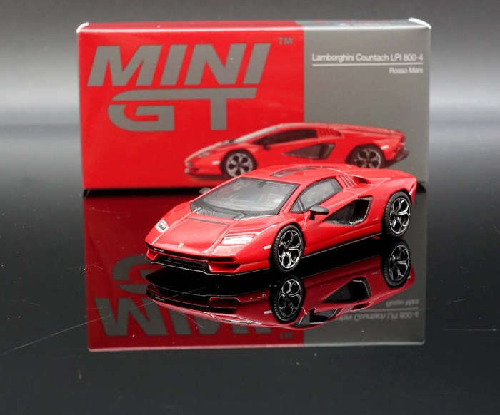 Mini GT Lamborghini Countach LPI 800-4 Rosso Mars 1:64 Model