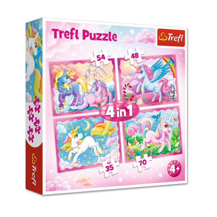 Trefl 4 in 1 Unicorn & Magic Puzzle