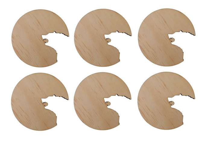 Wooden Bear Cutout Cup Coasters