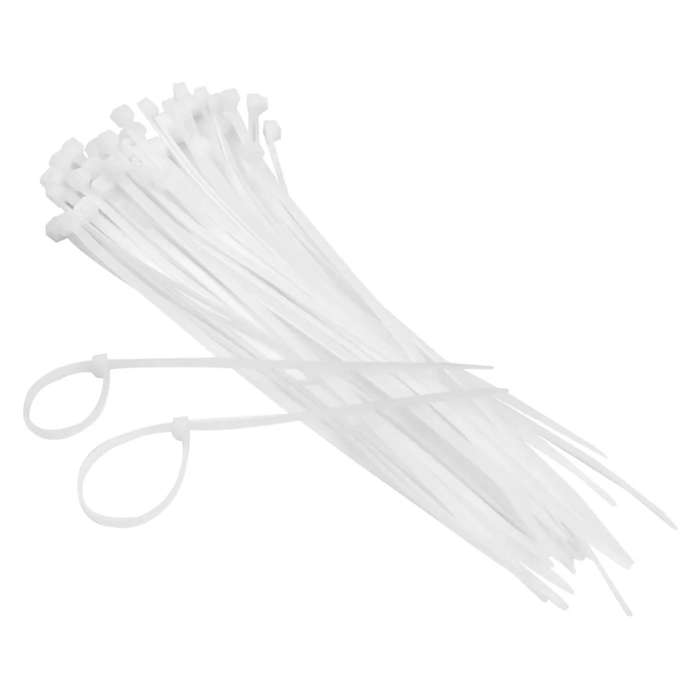 DEKTON 60PC 4.8mm x 200mm White Cable Ties