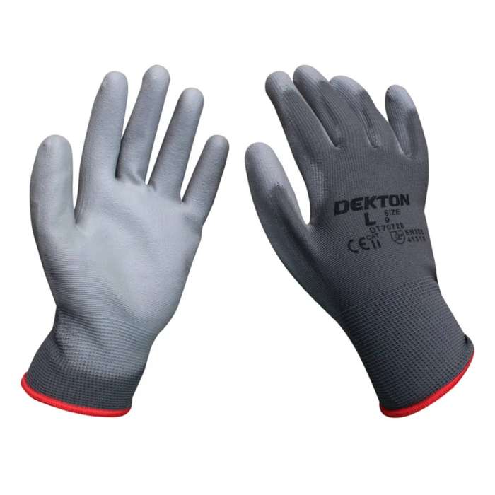 DEKTON Size 9/L Snug Fit PU Coated Working Gloves