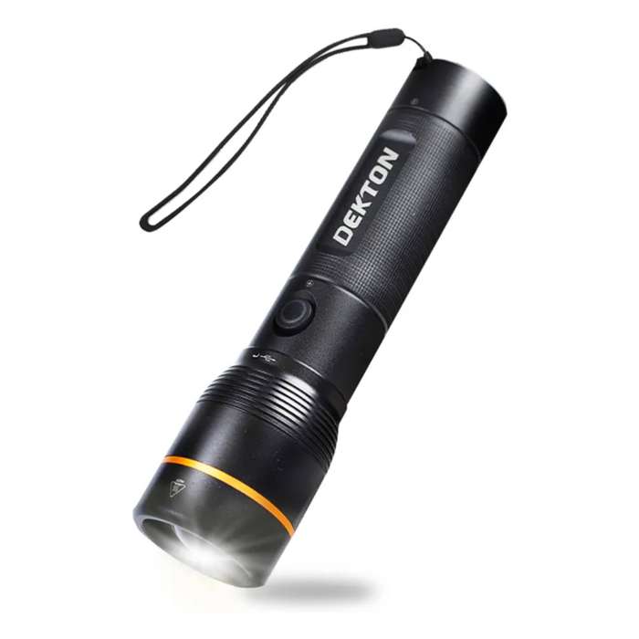 DEKTON Pro Light XP 2000 Professional Rechargeable Torch - 2000 Lumens / 300m Distance