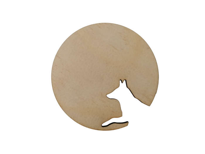 Wooden Dog Cutout Cup Coasters