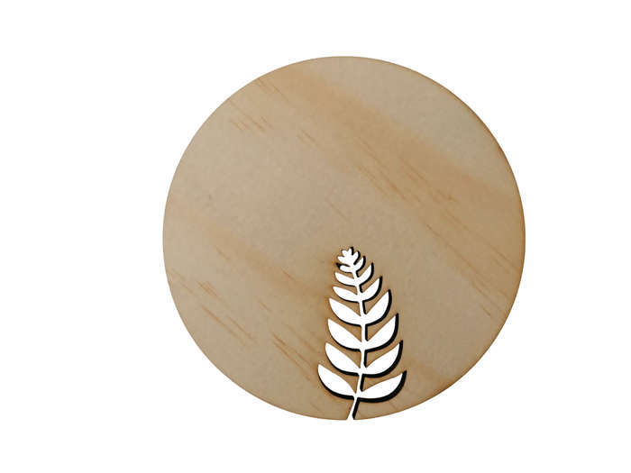 Wooden Fern Cutout Cup Coasters