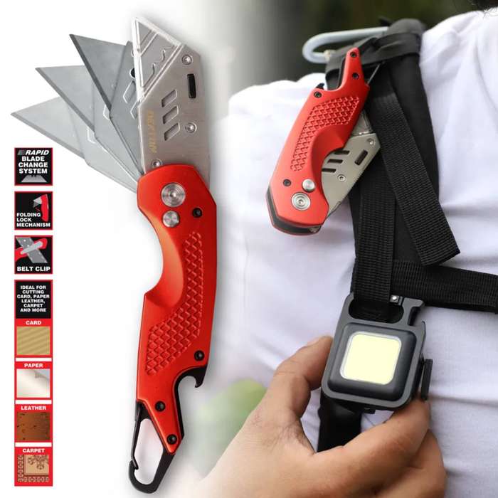 DEKTON Pro Fold Back Knife with Carabiner