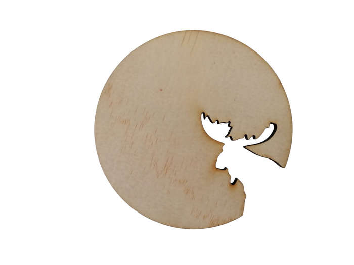 Wooden Moose Cutout Cup Coasters