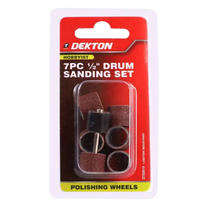 DEKTON 7PC 1/2" Drum Sanding Set