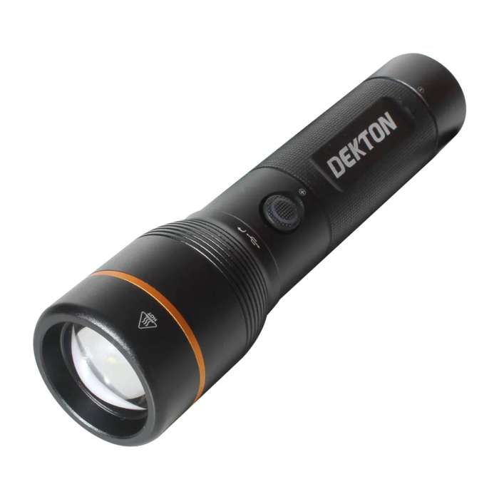 DEKTON Pro Light XP 2000 Professional Rechargeable Torch - 2000 Lumens / 300m Distance