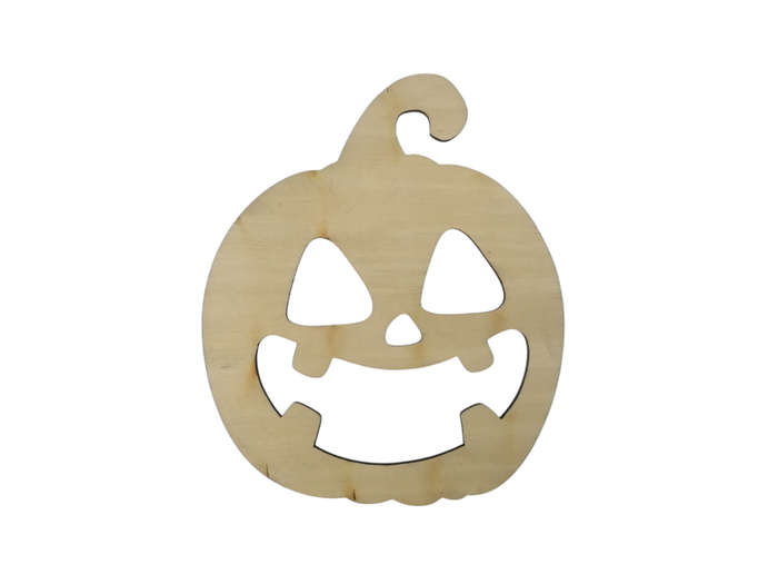 Wooden Jack o'Lantern Halloween Pumpkin Coaster
