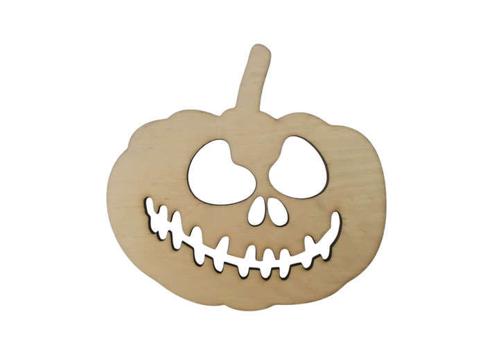 Wooden Scary Halloween Pumpkin Coaster