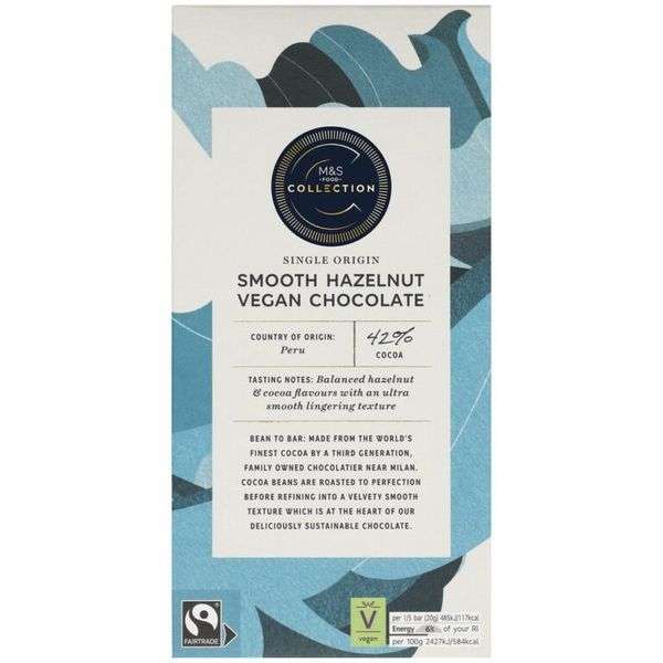 M&S Smooth Vegan Hazelnut Chocolate 100g