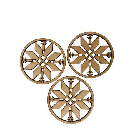 Wooden Geometric Flower Coasters