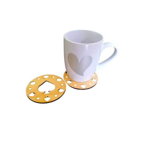 Wooden Round Spades Coasters