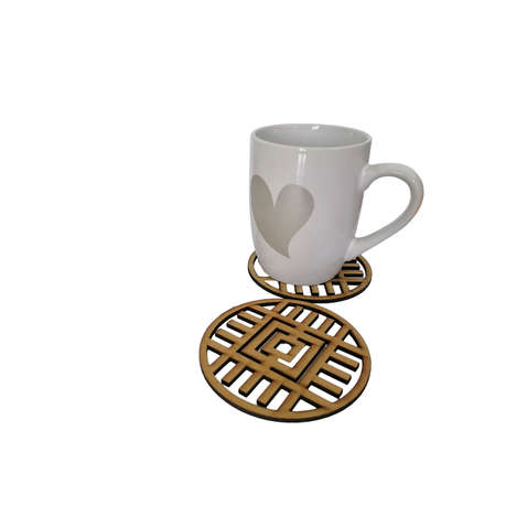 Wooden Grid Pattern Coasters