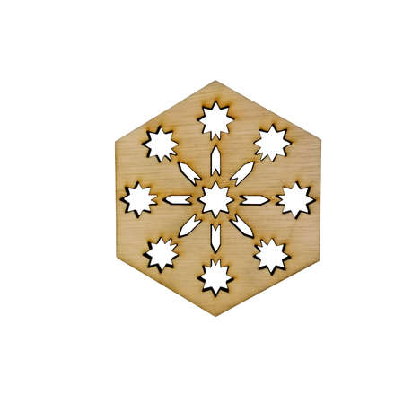 Wooden Hexagon Snowflake Coasters