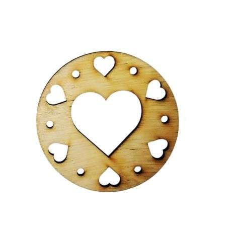 Wooden Round Hearts Coasters