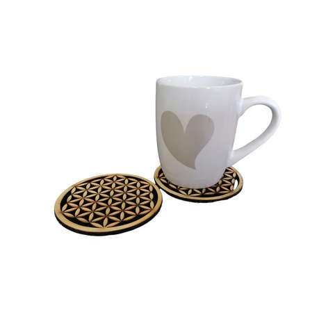 Wooden Flower of Life Coasters